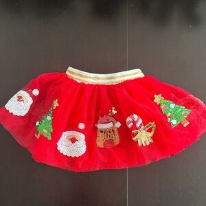 Mud Pie Red Christmas Skirt